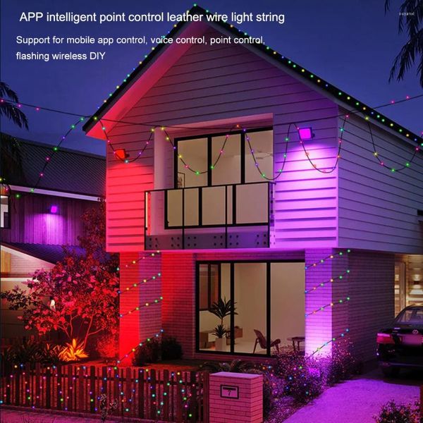 Stringhe 5m Dream Color Lid Lights IP44 Waterproof Smart RGB String App Remote Control Carnello USB per casa Outdoor Party