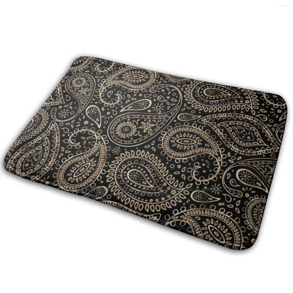 Tappeti graziosi arte bohémien oro paisley gradiente beige e design marrone.Tappeto tappeto tappeto anti - porta dell'ingresso della camera da letto