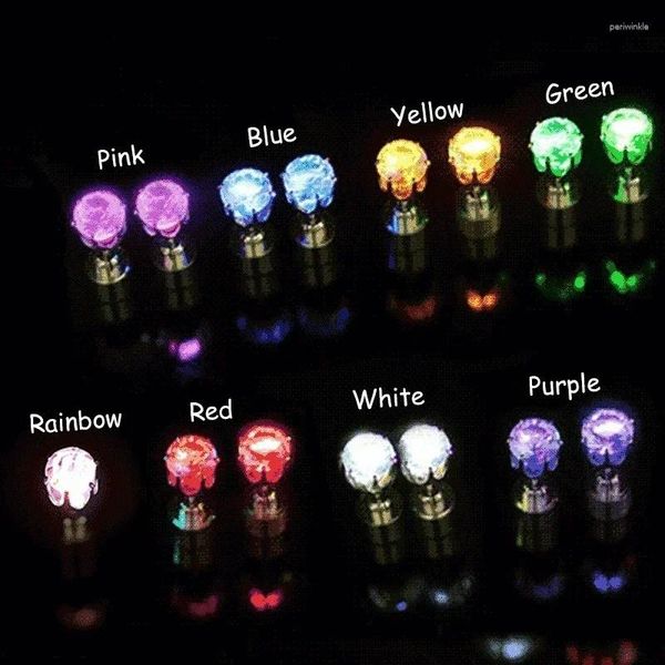 Decoração de festa 1 par Light Up LED Bling Ear Stud Rings Korean of Flash Zircon Acessórios para Mulheres Christmas Glow Stick