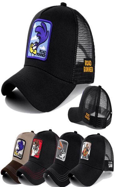 Mais nova marca Anime 50 Styles Mesh Cotton Cotton Baseball Cap for Men Mulheres Hip Hop Trucker Hat Gorras Casquette Drop7280683