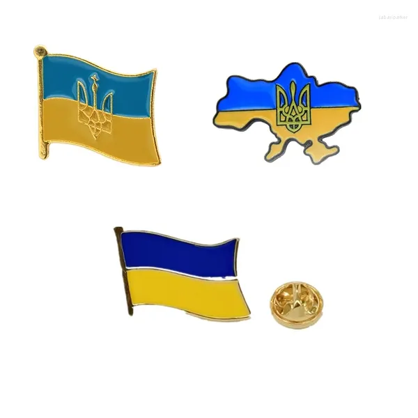 Broşes Ulusal Amblem Ukraynes Ukrayna'nın Sembol Bayrağı Emaye Pin Takı Sırt Çantaları Şapka Çantası Giysileri Rozeti