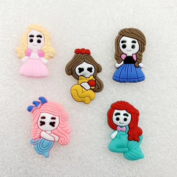 Estatuetas decorativas fofas de PVC Princess resina plana resina Cabochons Scrapbooking Acessórios de decoração de jóias DIY 20pcs -HF05