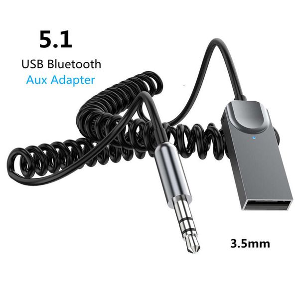 5.1 USB Wireless ricevitore Auto Aux Convertitore audio 3.5 Cavo a molla a bastone Bluetooth