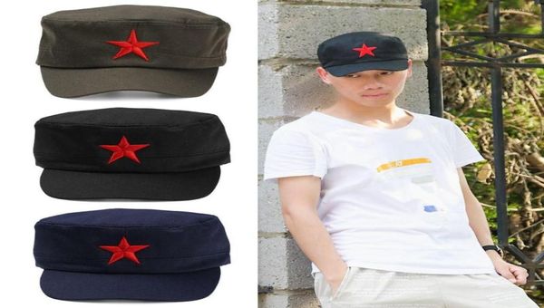 Berets Classic Men Men Antry Caps Men39s Women39s подобрал бейсбол, регулируемая армия Red Star Sun Hats. Случайный спорт2477218