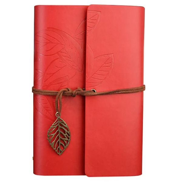 Pu Leather Journal Notebook Spiral Kraft Paper Notepad Diário de viagem clássica Livros de anotações de folhas soltas