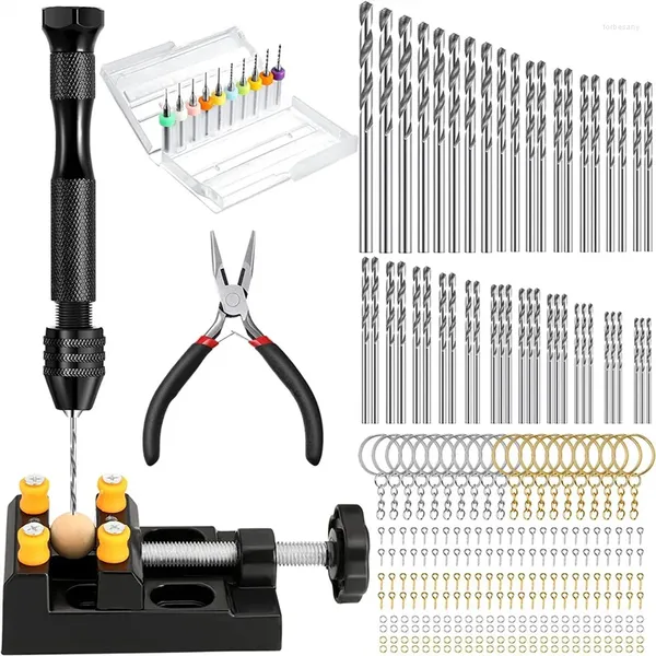 Tornari a molla da 281pc Pin per trapano a mano Mini set per i gioielli di portachiavi in resina lancio di forniture fai -da -te.