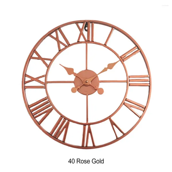 Relógios de parede Relógio de metal com números romanos fáceis de ler para construção durável estilo atemporal