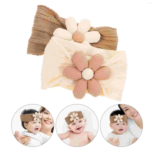 Bandanas 2 adet bebek çiçek kafa bandı bebekler için sevimli saç aksesuarı parti kızlar kafa bantları naylon headdress aksesuarları