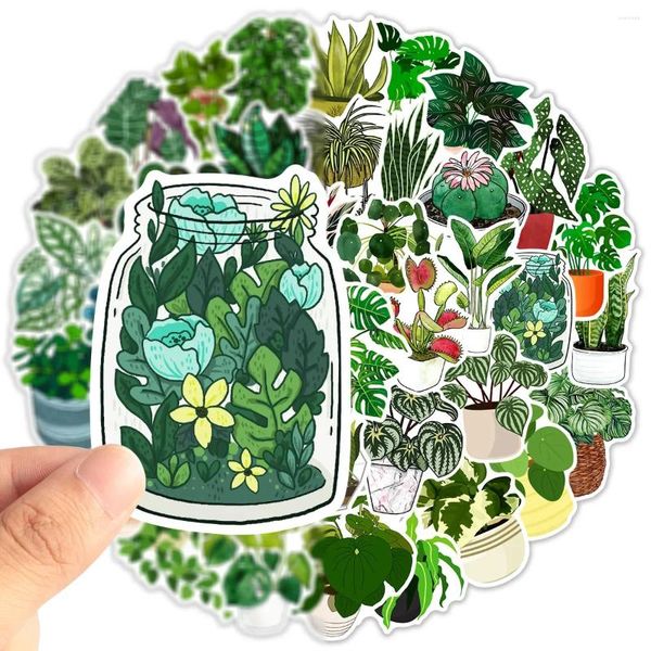 Wrap regalo 10/30/50 pezzi piante carine adesivi estetici verdi per bambini decorazione fai -da -te per frigorifero per bici