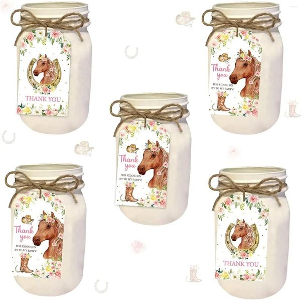 Parti Dekorasyon At Teşekkür Egzeri At Nalı Hediye Dekorasyonları Western Girl Favor Etiket Doğum Günü Malzemeleri Cowgirl 100 PCS