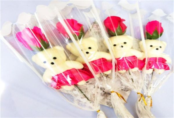 Simulazione di fiori di sapone per orso singolo Simulazione di rose Singles Branch Flowers artificiale per insegnanti Valentino Giorno Giochi di promozione del regalo 0 1672684