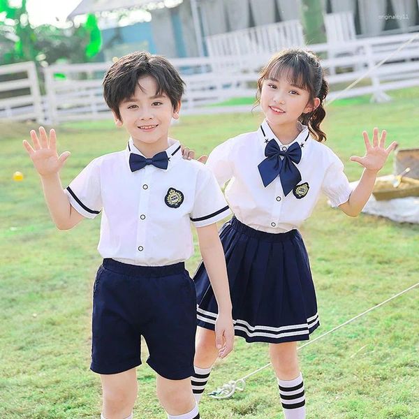 Roupas Define o uniforme escolar infantil camisa do jardim de infância da colégio da faculdade de estilo colegial da classe coreana