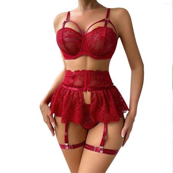 Bras Set sexy lingerie reggiseno erotico e mutandine set da donna kit babydoll push up ceralini perizoma biancheria intima sissy esotico