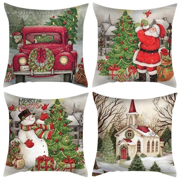 Pillow Christmas Series Pillowcase Santa Elk Festival Home Decor Office Sofa Cover 40 cm/45 45 cm/50 50 cm/60 60 cmcm