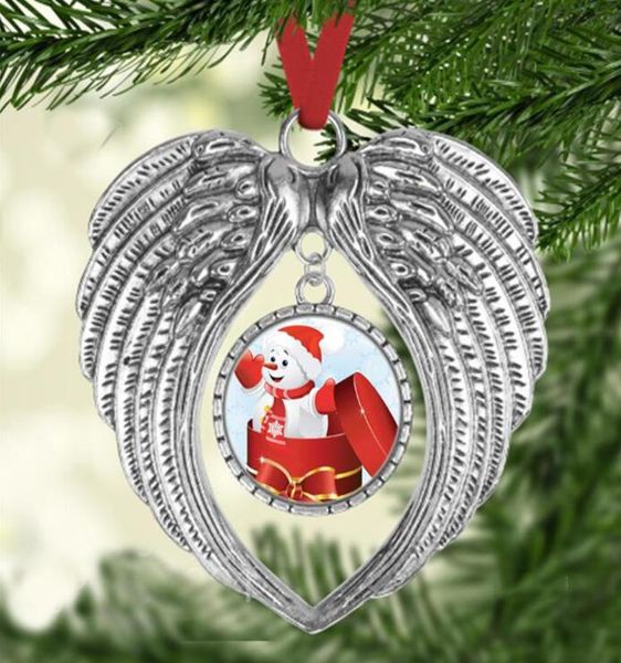 süblimasyon satmak Noel ürünü diy Noel dekorasyonlar melek kanatları şekil boş kendi resminizi ekleyin ve arka plan7361338