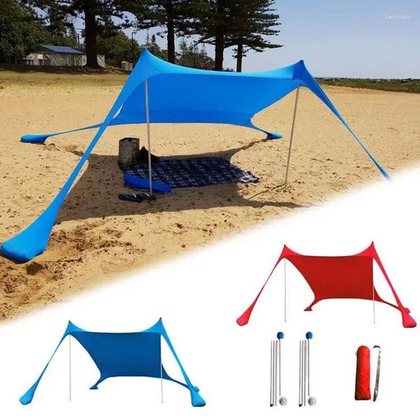 Zelte und Schutzhütten Strand Sonnenschatten 1-3 Menschen UV Resistant Camp Bett Zelt Unterkunft Gartenhaus mit Aufbewahrungstasche zum Campingfischen