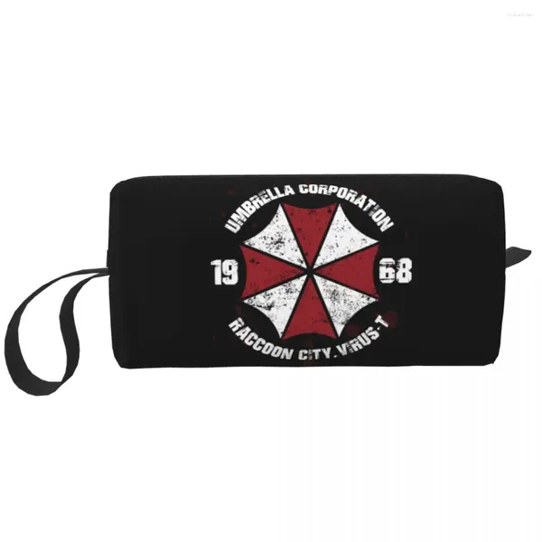 Сумки для хранения Umbrella Corporation Cosmetic Bag Women Fashion Fashion Videss Video Game Makeup Case Cazy Fuyatores