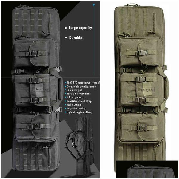 Sacchetti da esterno tattico doppio fucile pistola esercito combattimento airsofta soft -soft zaino imbottito pistola e caricatore 95cm / 116 cm Y1227 dro dh59q