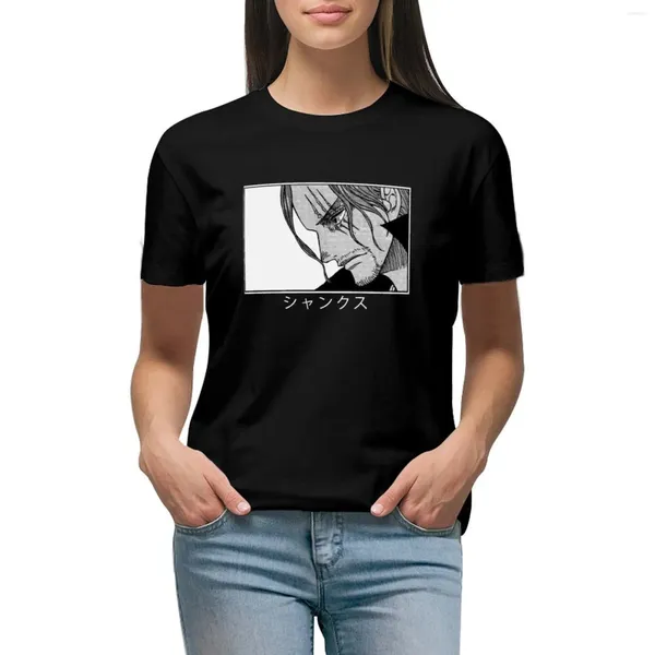 Frauen Polos Shanks T-Shirt Hippie Kleidung Anime Kurzarm Tee Sommerblusen 2024