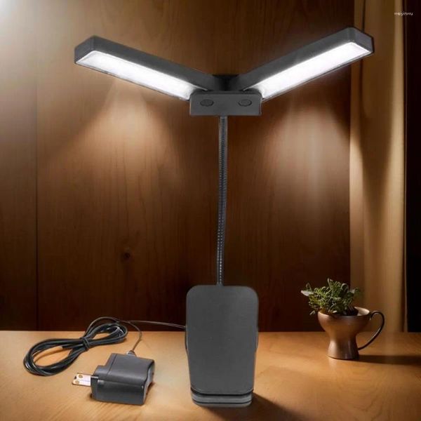 Tischlampen LED Music Ständer leichte Klavierlampe Einstellbarer Clip auf Buchaufladbar für Grand Reading