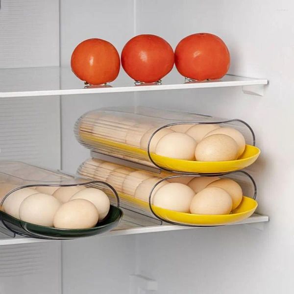 Бутылки для хранения 1 шт. Практический ящик для холодильника против скольжения Fresh-Hearning Eggs Display Rack Transparent Plastice Box