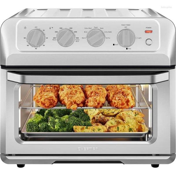 Set di pentole Chefman Air Fryer Toaster Oven Oven Combo Convezione 7 in 1 Counchop 20 Qt Cook una pizza da 10 pollici