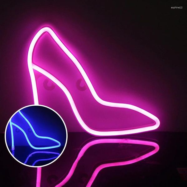 Dekorative Figuren High Heel Neon Schilder Spezielle LED Nachtleuchte Wanddekoration Batterie für die Heimschlafzimmer Bar tue88