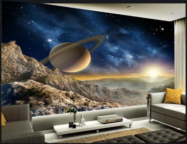 Современные 3 -й спальни гостиная обои обои космическая вселенная.