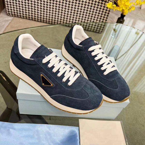 Men Rank Sneakers Suede Couro de alta qualidade Patente Couro Treinadores planos Treinadores de malha preta Sapatos casuais Casual Runner Sapatos Esportes Tamanho 39-45 5.9 04