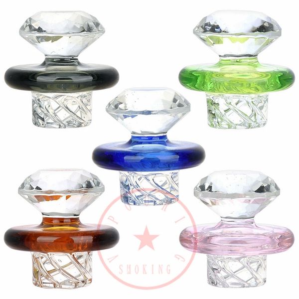 Mais recente colorido diamante vórtex helix pyrex espesso bolha bolha carboidratom chapéu de tampa de tampa de tampa de tampa de bongues dabbber plataformas de petróleo fumando fumbo de água de água de cachimbo de água para bong tigela Dhl