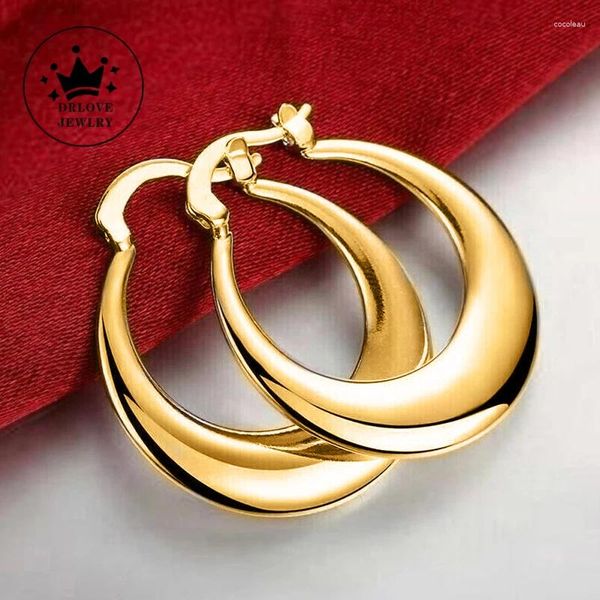 Brincos de argola Drlove Drlove Big Circle Women Metal Metal Gold Color/Silver Color Color Versátil Ear Piercing Declaração Jóias