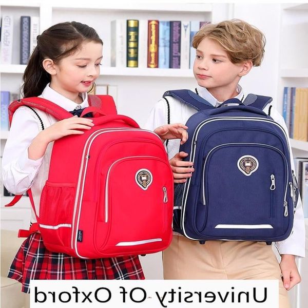 Backpack da universidade Bolsas de aula de crianças bolsas para meninas Escola Reflexivo para meninos à prova d'água Oxford 3-6 HRPHD