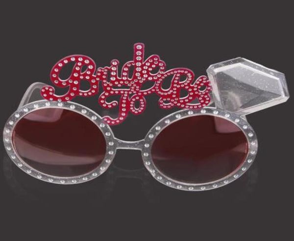 Braut zu einer Brille Hen Nacht Single Party Accessoires Kostüm Kleid kreative Neuheit Bling Pink Sonnenbrille Hochzeitsveranstaltung begünstigt Gif3233855