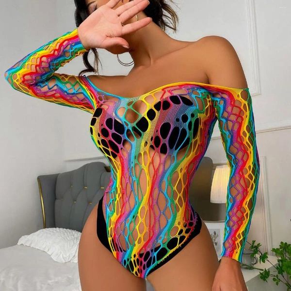 Bras Set Amazon European e American Sexy Lingerie Linga Cross-Border Gonfy Rainbow Color Net Abbigliamento