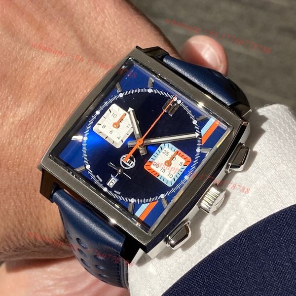 Оригинал SuperClone Watch Mens Monaco Gulf Special Edition Caliber Charge Watches зеркал качество дизайнерские часы для мужчин Montre Dhgate New