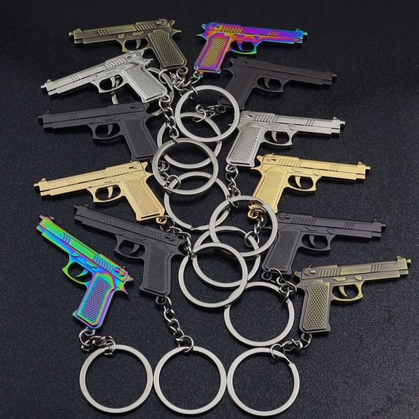 Mini Mini Metal Metal Pistol Pingled Simulation Model Gun ChainChain Ornaments