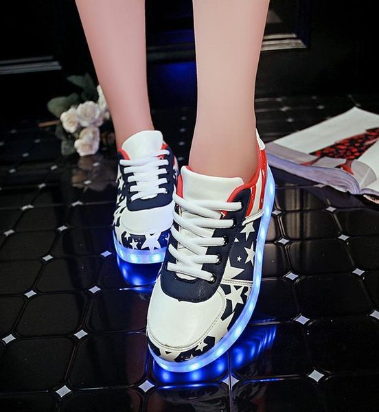 Taglia 3046 Sneaker luminose per bambini e adulti USB Carica scarpe da illuminazione per ragazzi uomini uomini donne Led Scarpe Causal 6519403