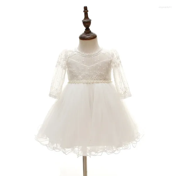 Mädchenkleider Baby Taufkleid Kleid Kind Tauftaufer für Kinder 1 Erste Geburtstagsfeier Prinzessin Kleider Hochzeitsvestidos W10