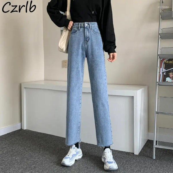 Damen Jeans Blue Women Vintage lässige Straight All-Match Stylish Daily einfache Denimhose Mujer Harajuku Studenten Ulzzang