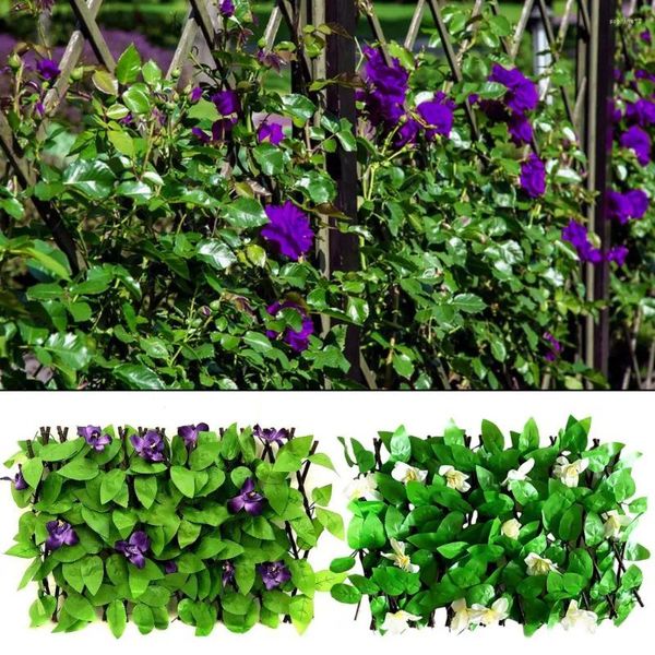 Flores decorativas Hedge artificial Screen Privacy Fence Greenery Parede para entusiastas do jardim