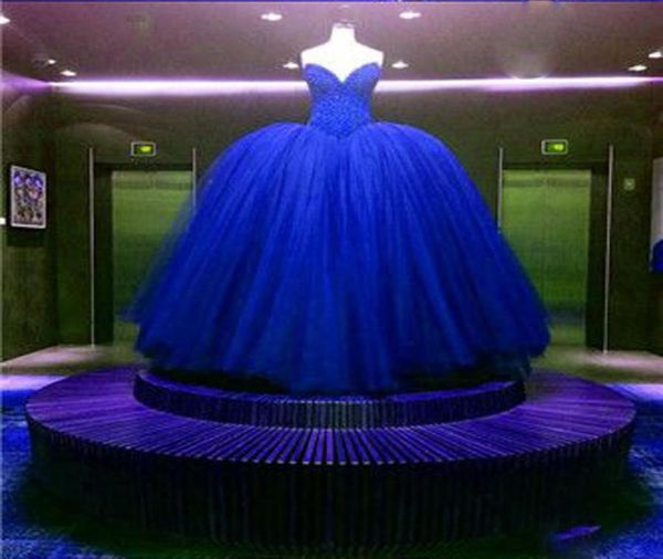 Luxo Imagem real Vestido de banheiro sênior Quinceanera Dress Royal azul vermelho Dream vestidos de bola de noiva Tutu Vestidos de festa de noiva 2605033