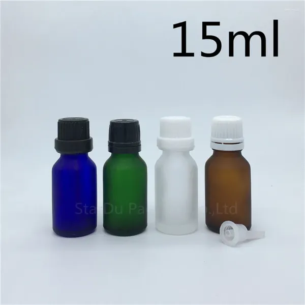 Бутылки для хранения бутылки Путешествия 15 мл зеленого синего янтарного янтарного прозрачного матового масла Эфирное масло с видом на подделки 12 шт.