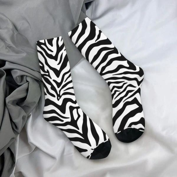 Frauen Socken Zebra Print Herbst Tierhaut Hautstrümpfe Kawaii Männer komfortable Muster Outdoor Sport Anti Sweat