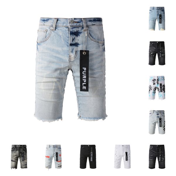 jeans viola corti denim maschile designer corto jeans ore drive night club estate club blu pantaloncini di lusso pantaloni di lussuoso buco del marchio viola jeans