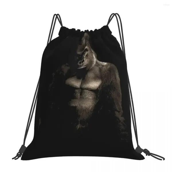 Zaino gorilla art design per amanti delle scimmie zaini borse da cofano di moda tasca porta tasca da libri di viaggio