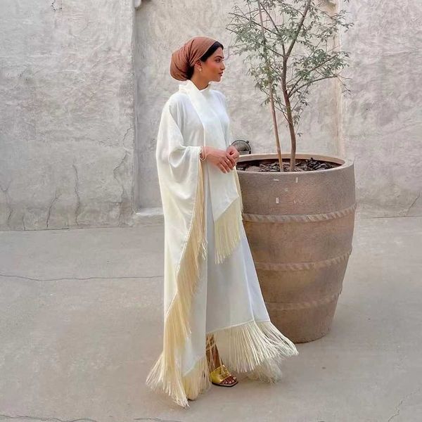 Abbigliamento etnico Abayas Kaftans Abito di preghiera con cintura sciolta femminile jilbab abbigliamento islamico completo dubai Robe t240510