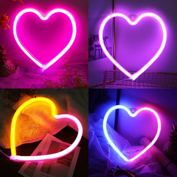 Batteria a LED USB Neon Light Decoration Decorazione Butterfly Lightning Cuore Neon Night Light for Kids Camera da letto Regalo per feste di nozze