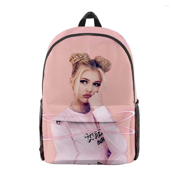 Backpack Trendy K- Moda Loren Grey Pupila Bookbag Backpacks Mochilas 3D Impressão Oxford Travel de meninos a água/meninas casuais