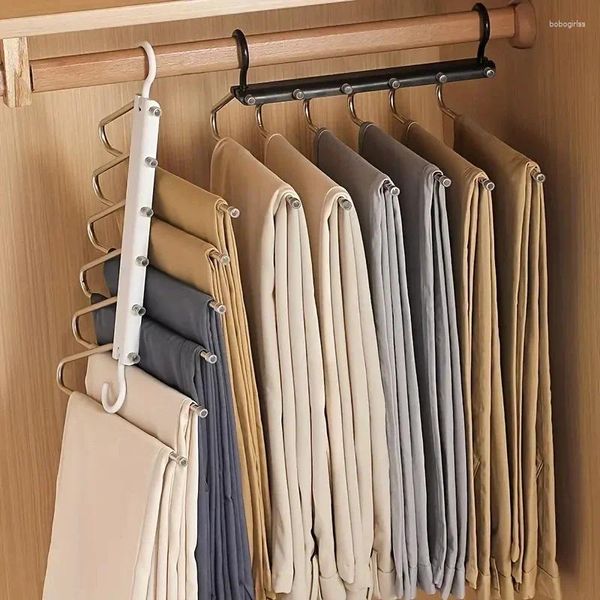 Cabides dobráveis de aço inoxidável e roupas estressáveis rack de várias camadas de camada