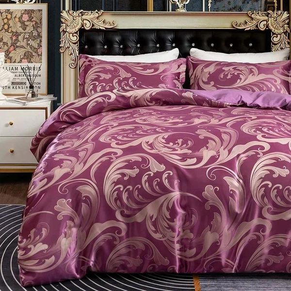 Bedding Sets Satin Luxury Bed Linen Conjunto King Size 2 People 220x240 Tampa de edredão dupla 260x240 Consolador